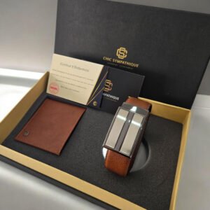 🎁 Offrez le luxe du cuir véritable.
Le Coffret Prestige : une ceinture automatique + un portefeuille raffiné, présentés dans un écrin élégant ✨