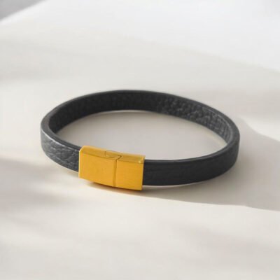 Bracelet Minimaliste Noir & Or